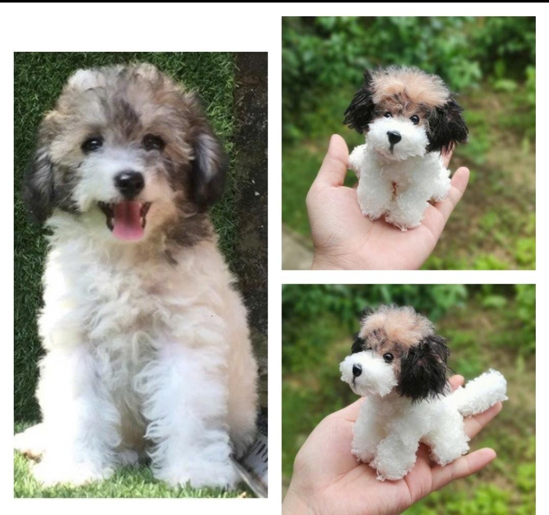 Custom Crochet Dog Plush, Personalized Pet Memorial, Dog Keychain