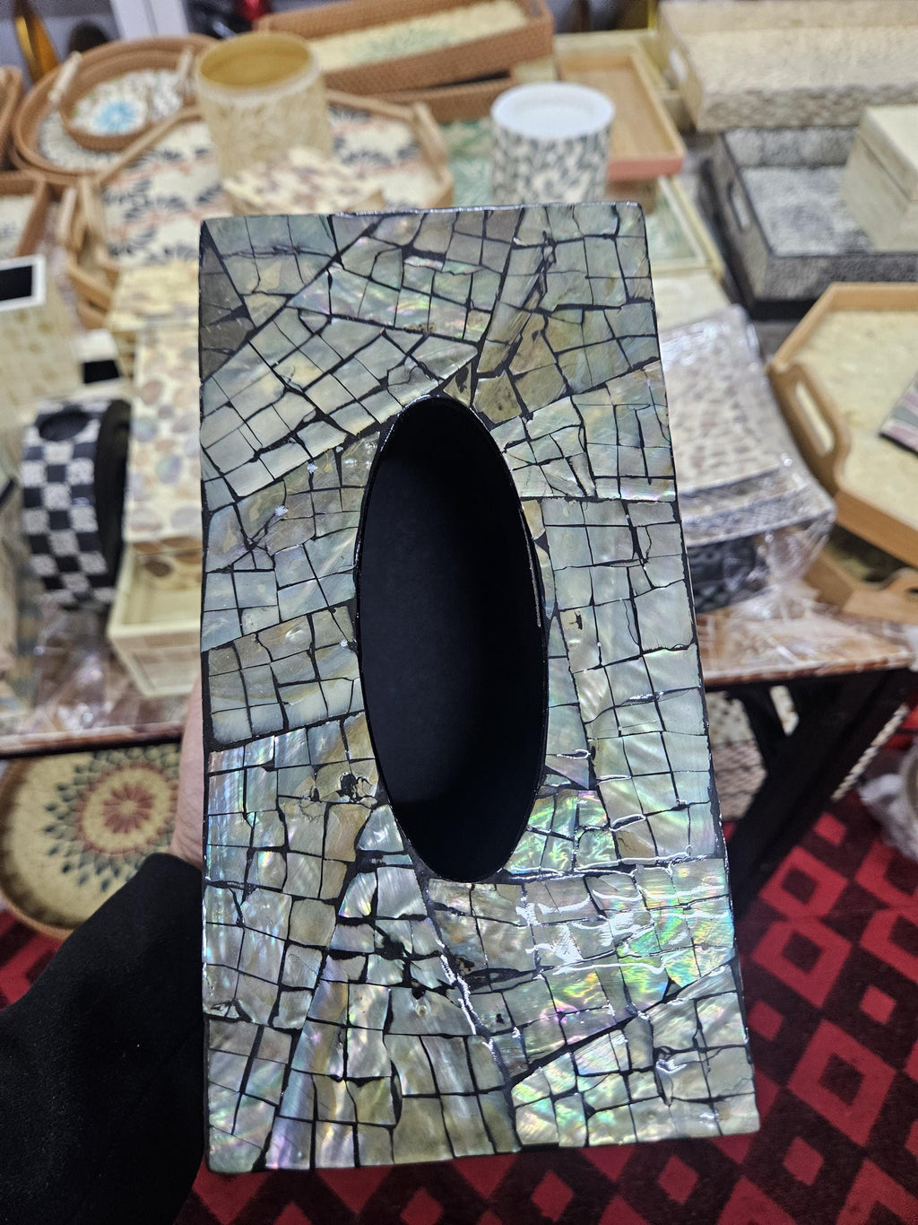 Mother of Pearl Inlay Tissue Box Cover