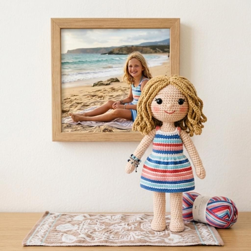 Custom Crochet Doll From Photo, Personalized Amigurumi Mini Me, Cotton Yarn Portrait Keepsake