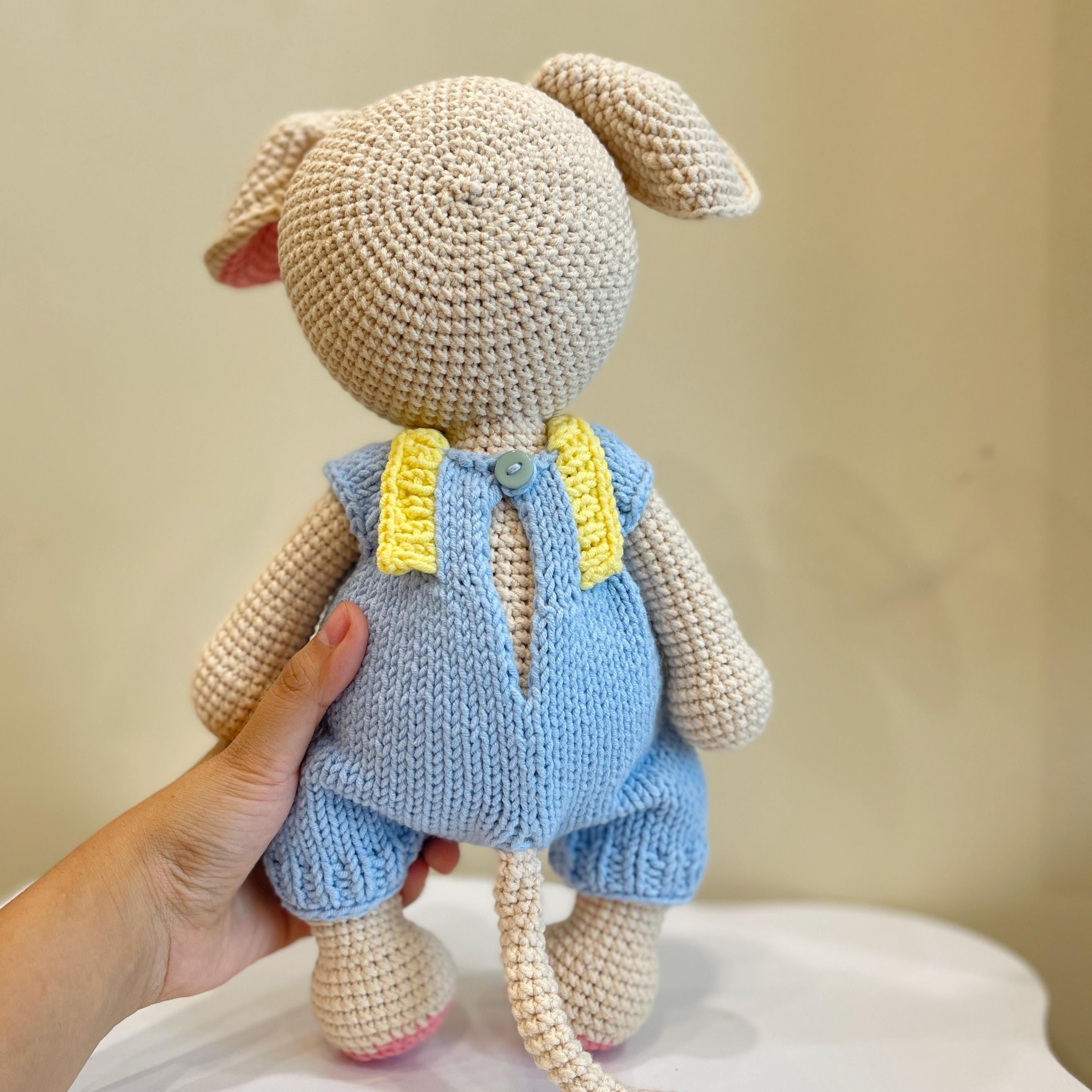 Personalized Crochet Mouse Doll, Organic Cotton Amigurumi Toy, Baby Shower Plushie