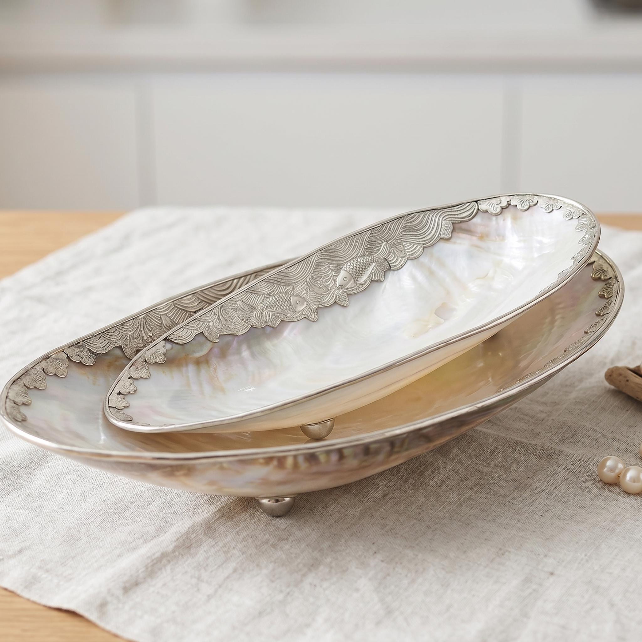 Handmade Mother of Pearl Plate, Shell Carved Decorative Dish, Luxury Jewelry Tray, Natural Iridescent Shell Bowl, Coastal Home Decor Gift