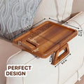 Personalized Acacia Wood Sofa Tray with Rotating Phone Holder – Couch Arm Table