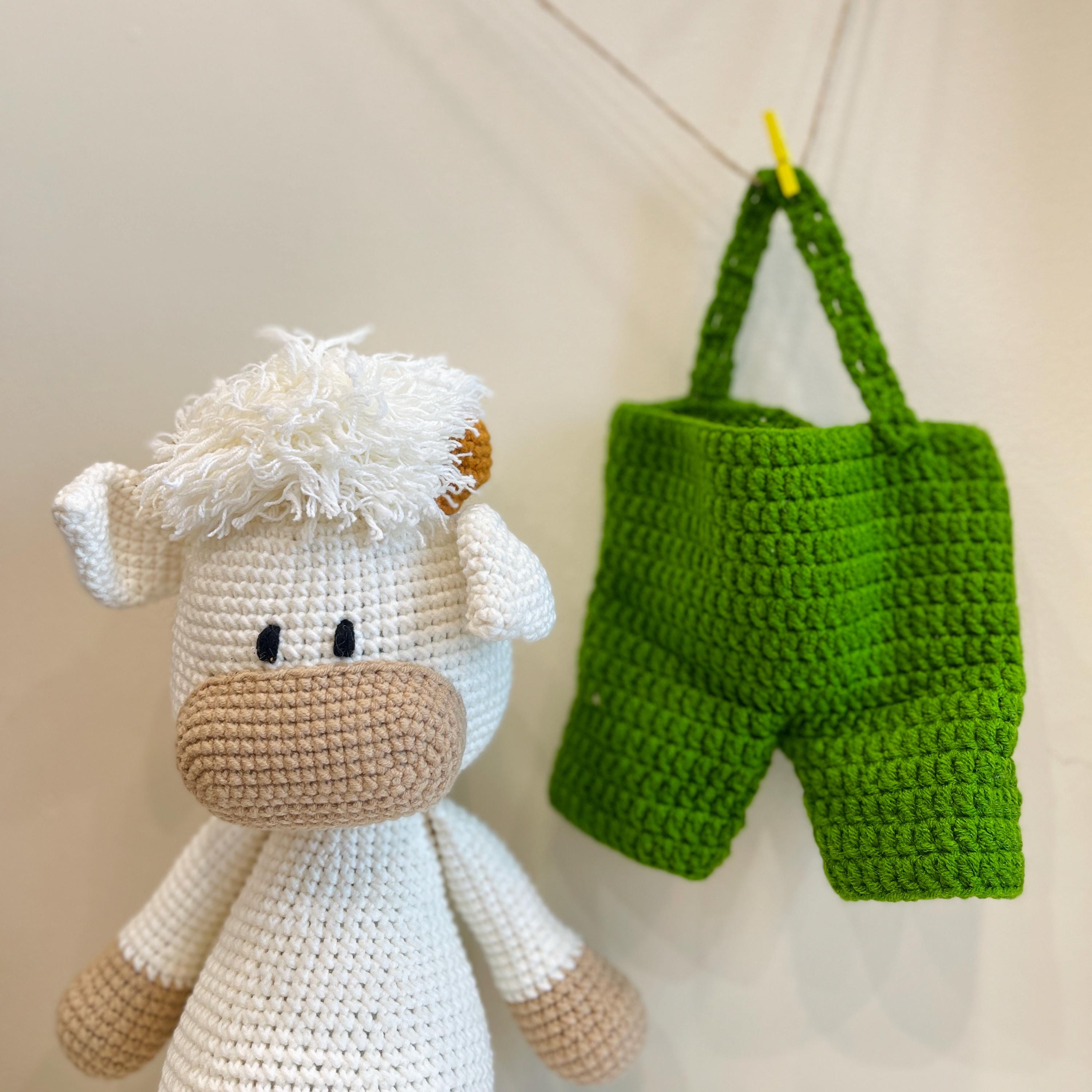Personalized Crochet Cow Plush, Custom Amigurumi Toy, Handmade Stuffed Animal, Boho Nursery Decor