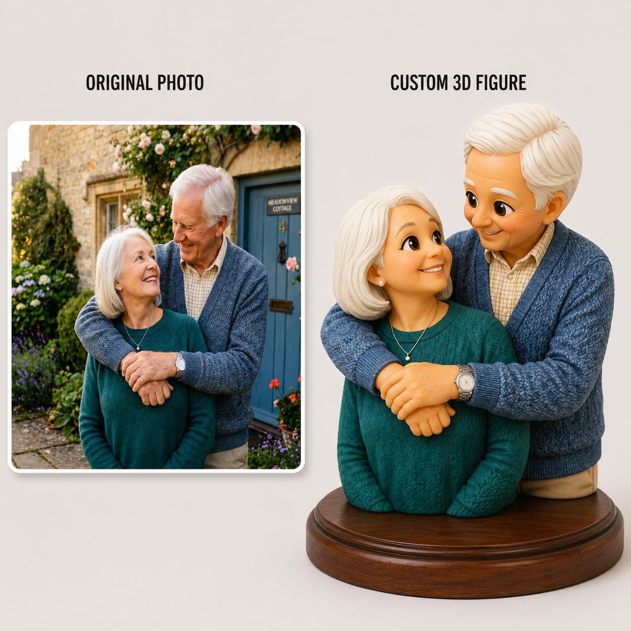 Custom 3D Figure From Photo | Personalized 3D Printed Figurine Keepsake