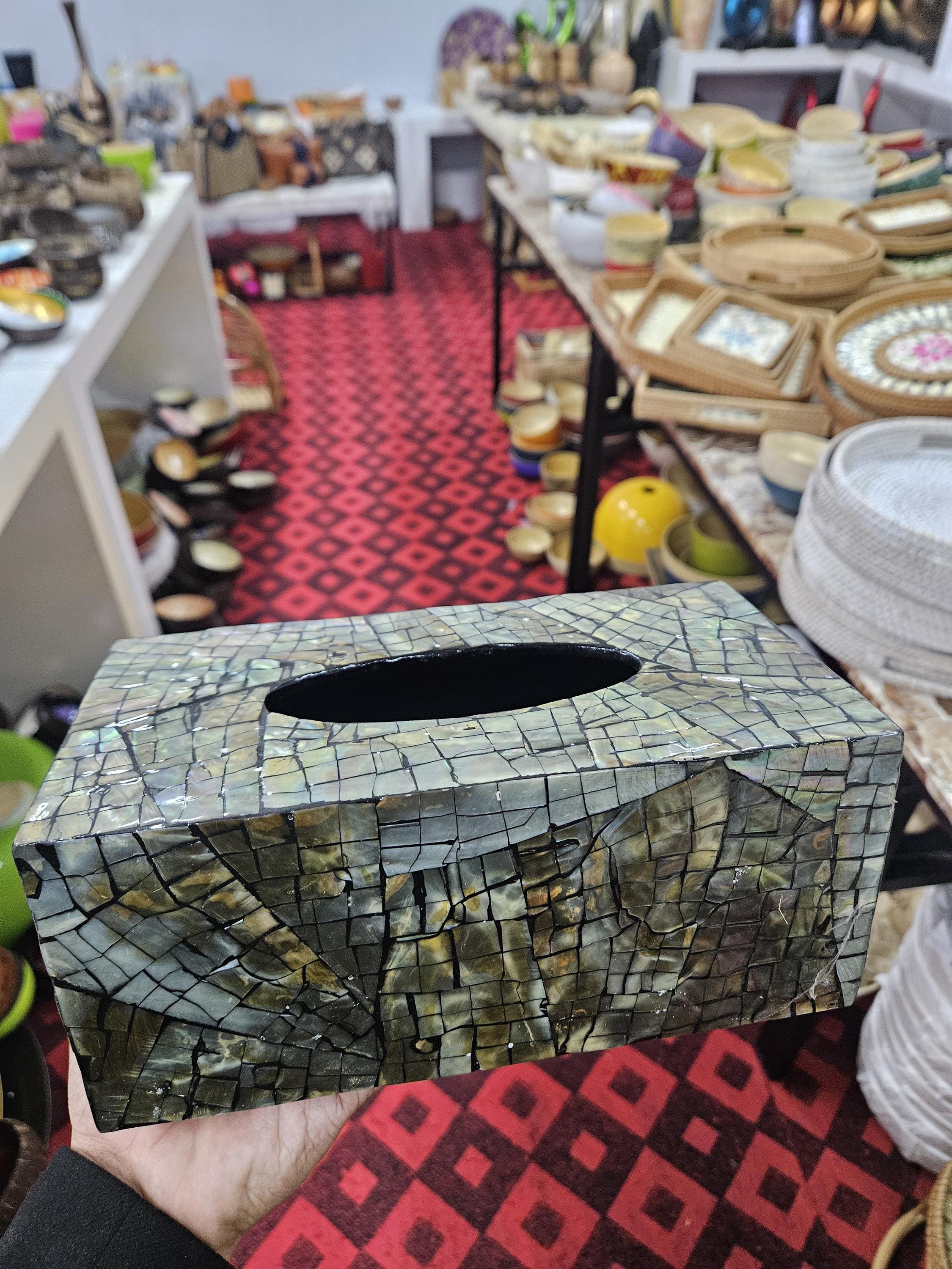 Mother of Pearl Inlay Tissue Box Cover