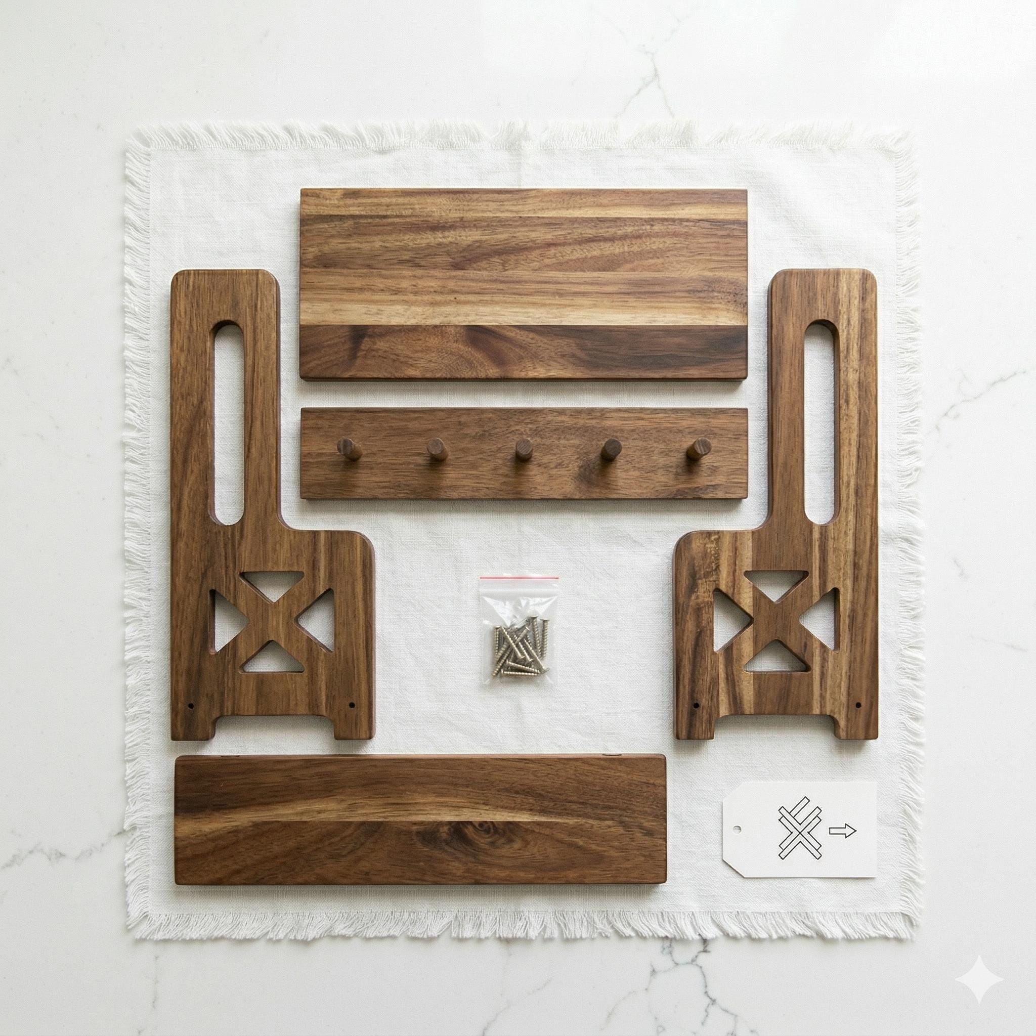 Personalized Acacia Wood Coffee Mug Rack | Custom Engraved Coffee Bar Organizer
