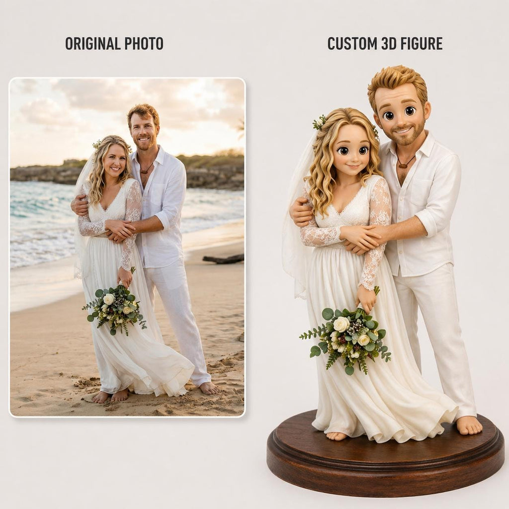 Custom 3D Figure From Photo | Personalized 3D Printed Figurine Keepsake