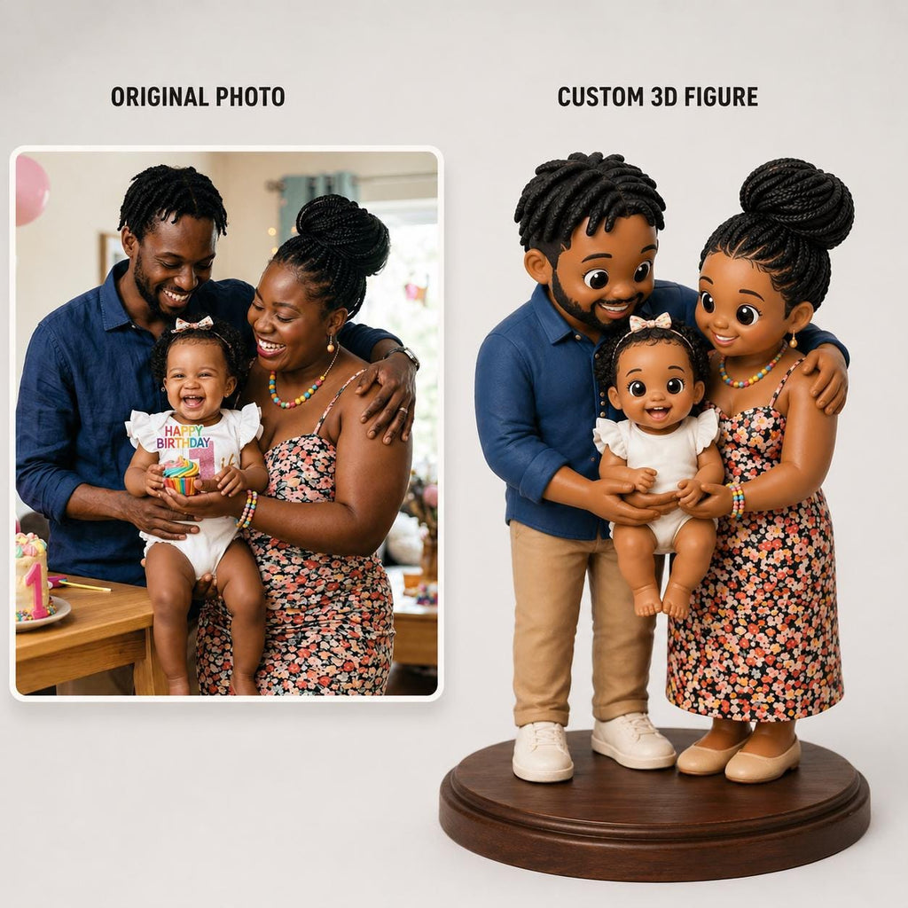 Custom 3D Figure From Photo | Personalized 3D Printed Figurine Keepsake