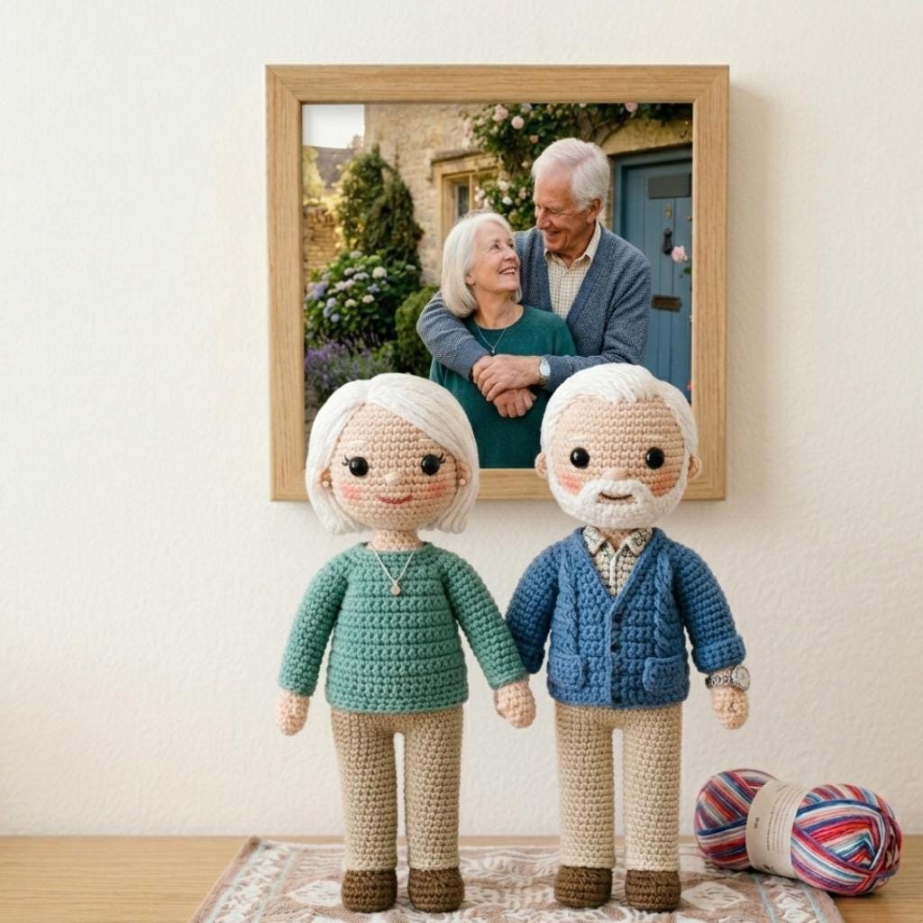 Custom Crochet Doll From Photo, Personalized Memorial Keepsake, Handmade Remembrance Gift