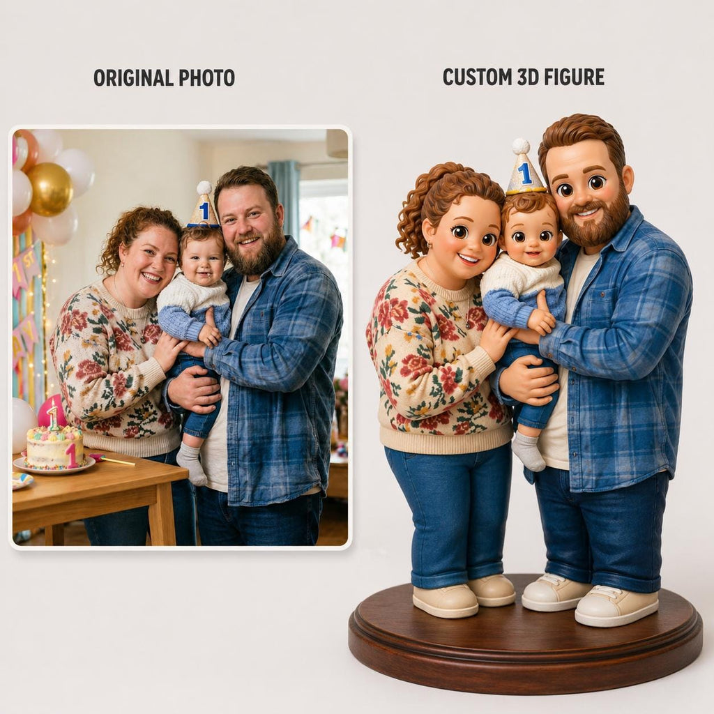 Custom 3D Figure From Photo | Personalized 3D Printed Figurine Keepsake
