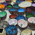 Custom Coconut Bowl – Handmade Mother of Pearl Inlay, Snack Bowl