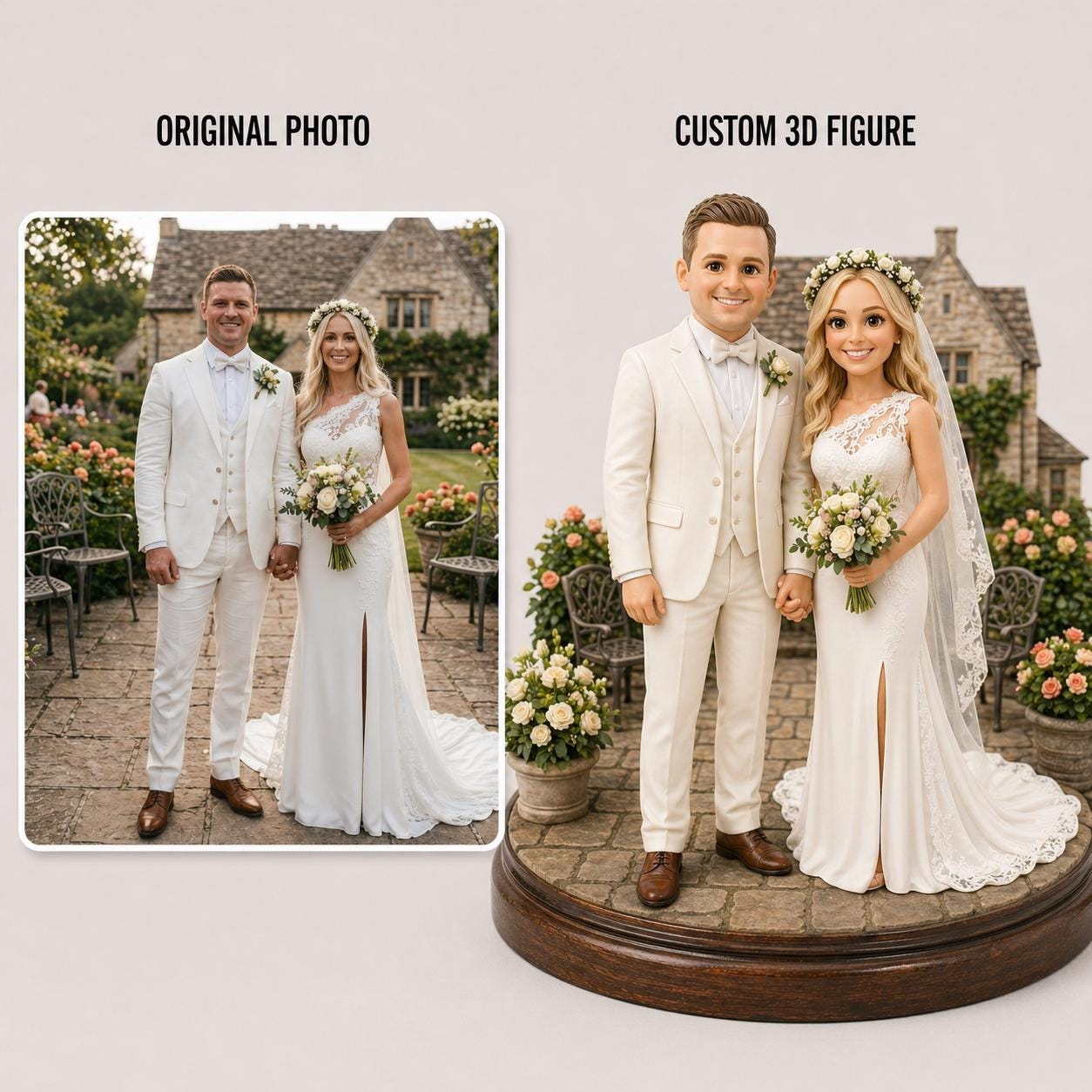 Custom 3D Figure From Photo | Personalized 3D Printed Figurine Keepsake