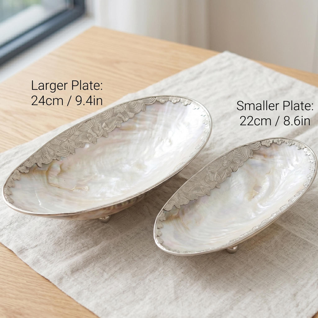 Handmade Mother of Pearl Plate, Shell Carved Decorative Dish, Luxury Jewelry Tray, Natural Iridescent Shell Bowl, Coastal Home Decor Gift