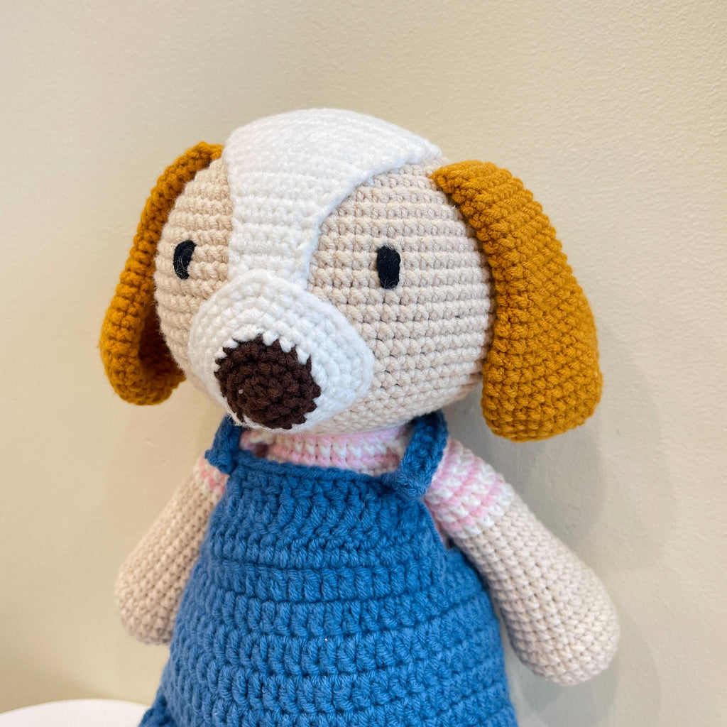 Personalized Crochet Dog Doll, Handmade Amigurumi Toy