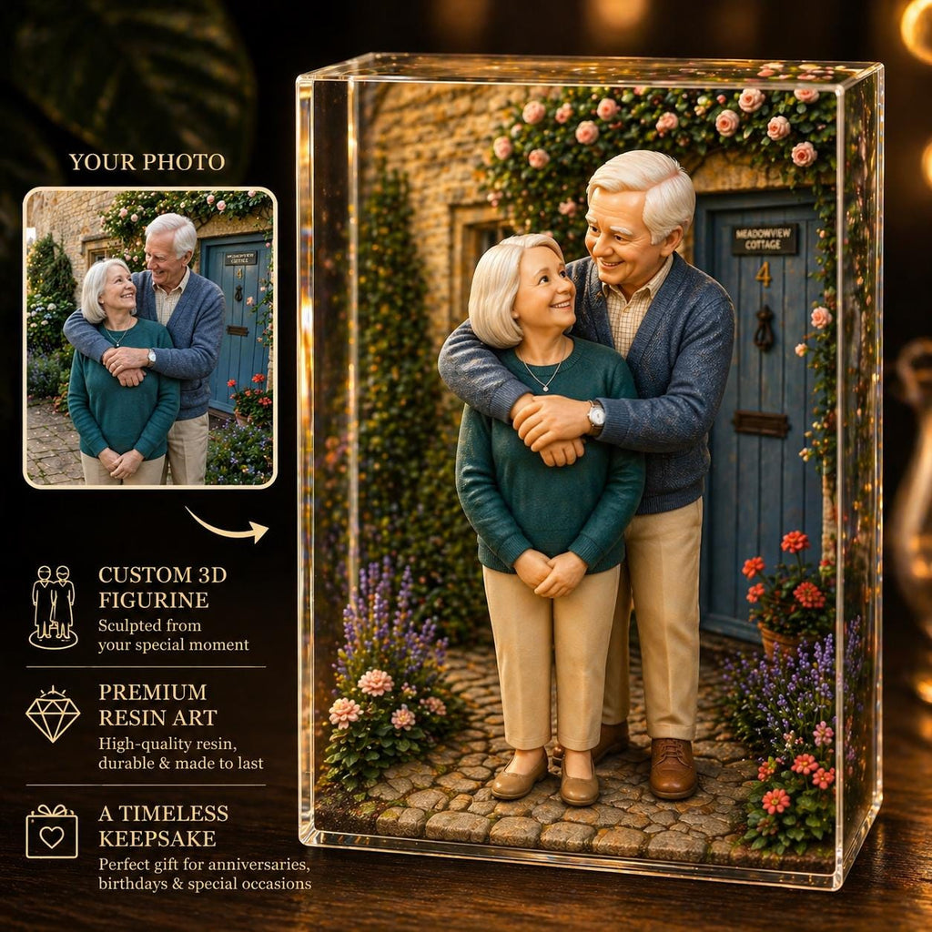 Custom 3D Figure Resin Light Box, Personalized Mini Lamp Keepsake