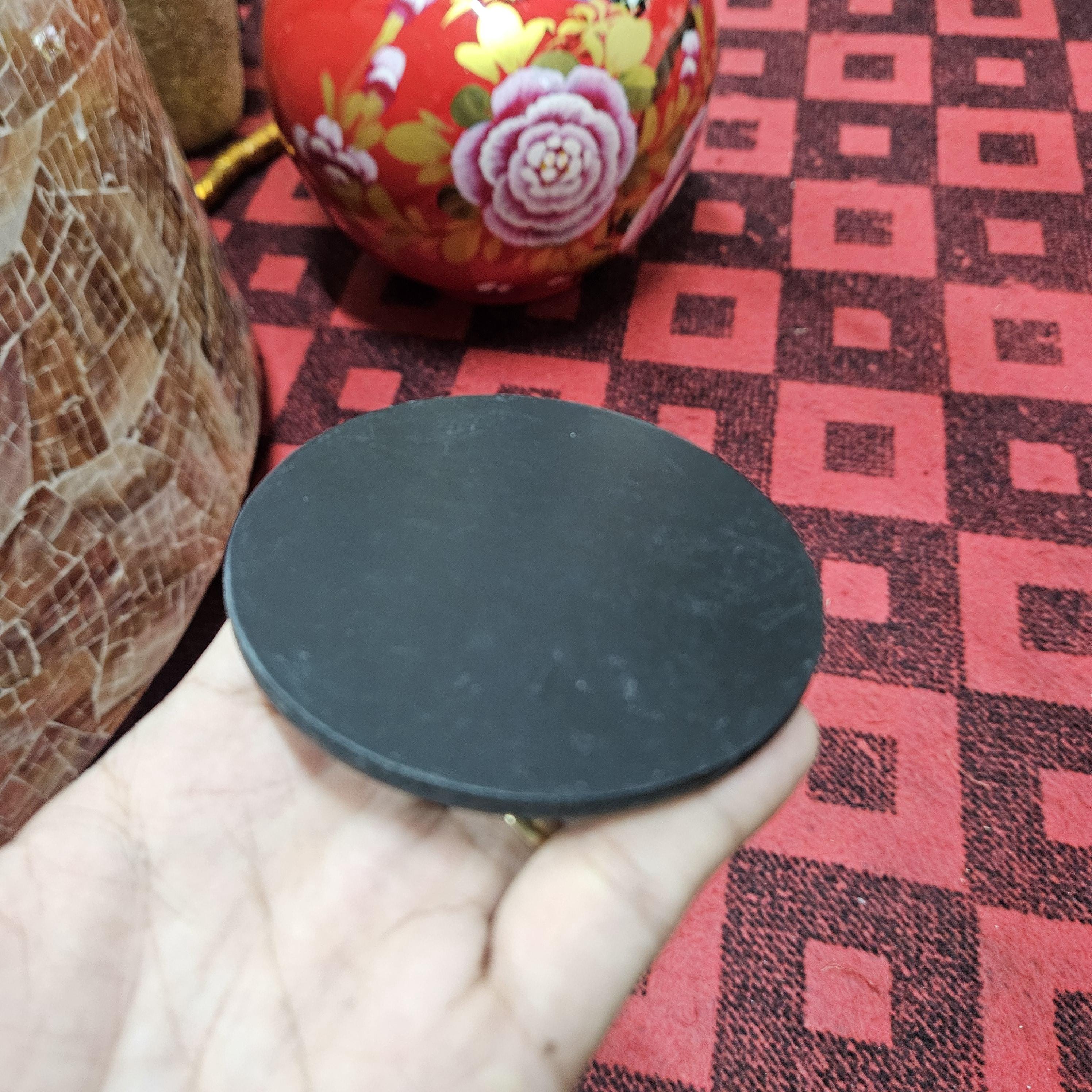 Rattan Drink Coasters Set – Mother of Pearl Inlay, Boho Home Decor