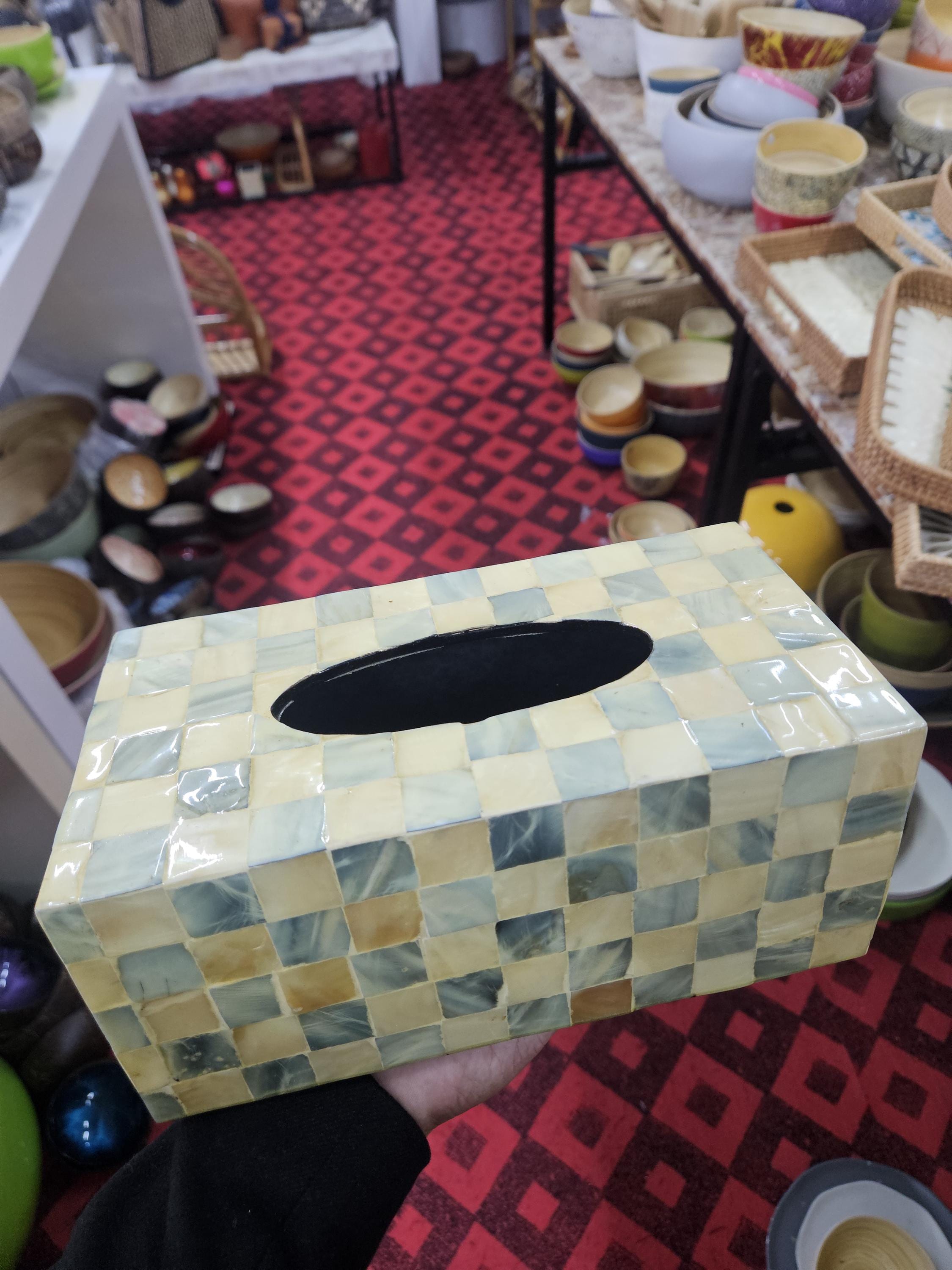 Mother of Pearl Inlay Tissue Box Cover