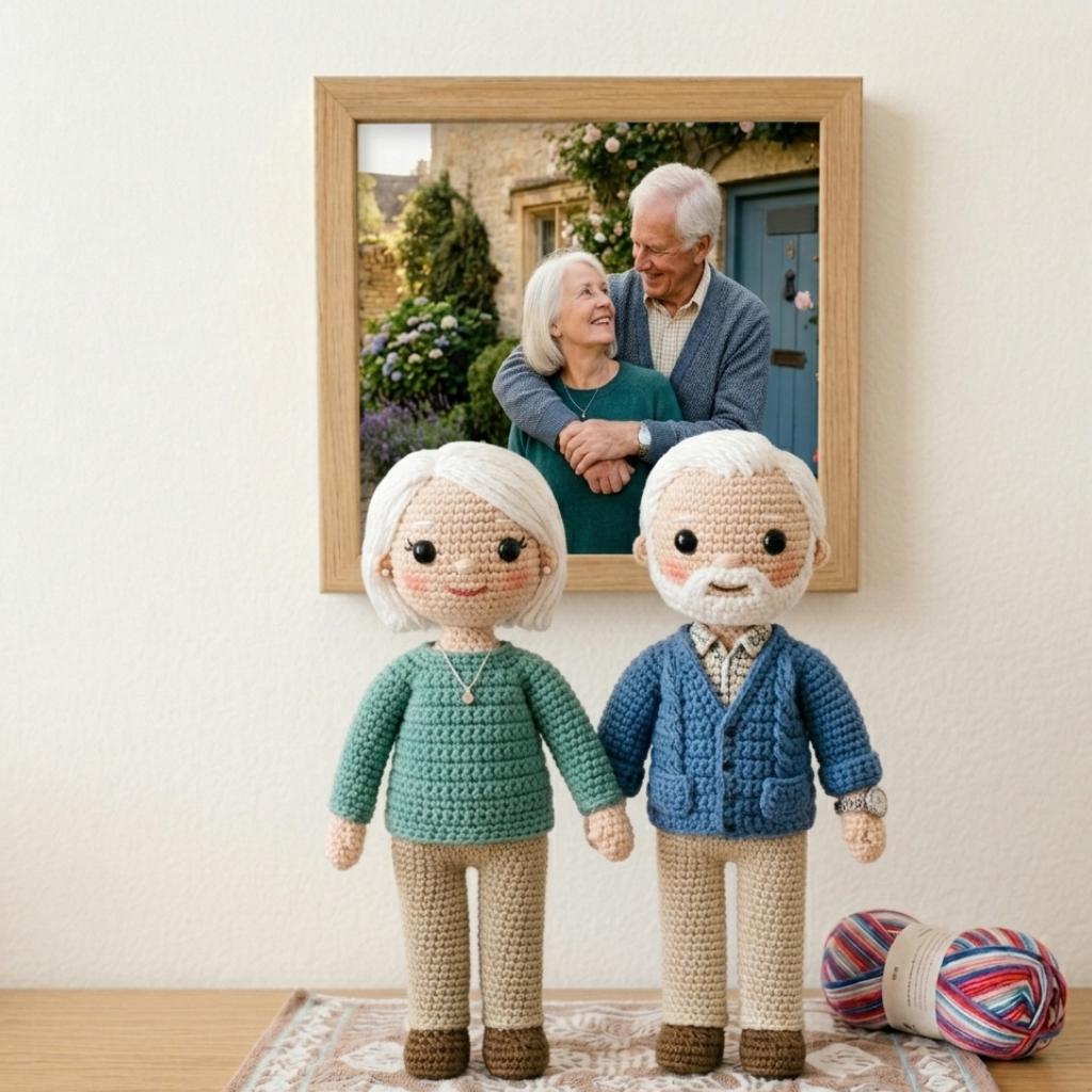 Custom Crochet Doll From Photo, Personalized Amigurumi Mini Me, Cotton Yarn Portrait Keepsake