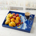Blue Marble Mother of Pearl Serving Tray with Handles – Coastal Lacquer Home Decor