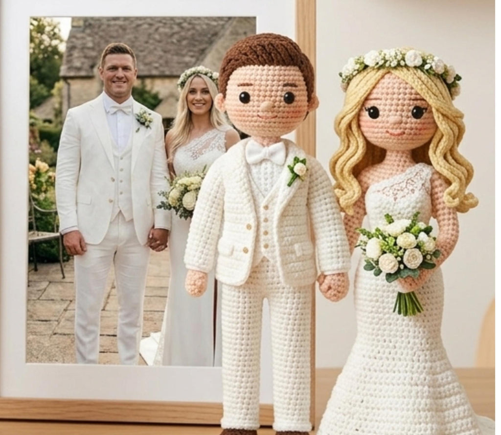Custom Crochet Doll From Photo, Personalized Amigurumi Mini Me, Cotton Yarn Portrait Keepsake