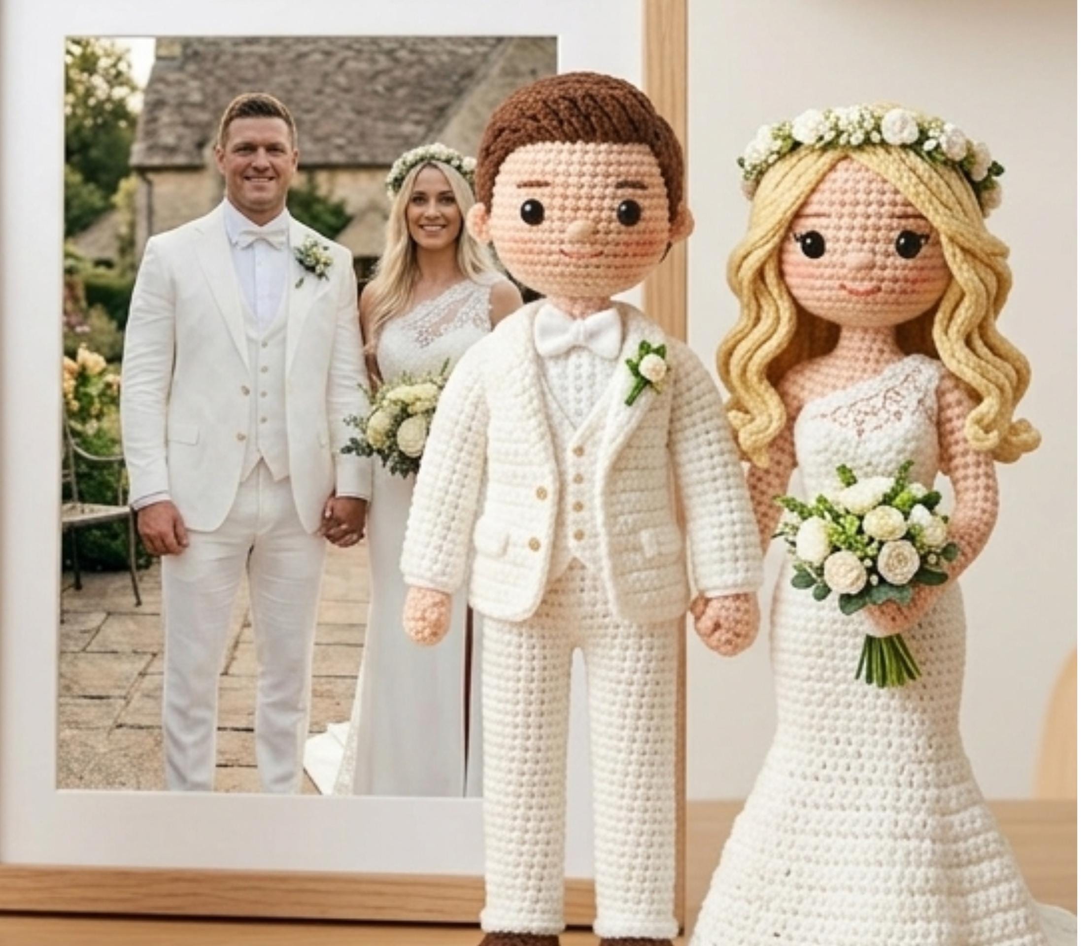 Custom Crochet Doll From Photo, Personalized Amigurumi Mini Me, Cotton Yarn Portrait Keepsake