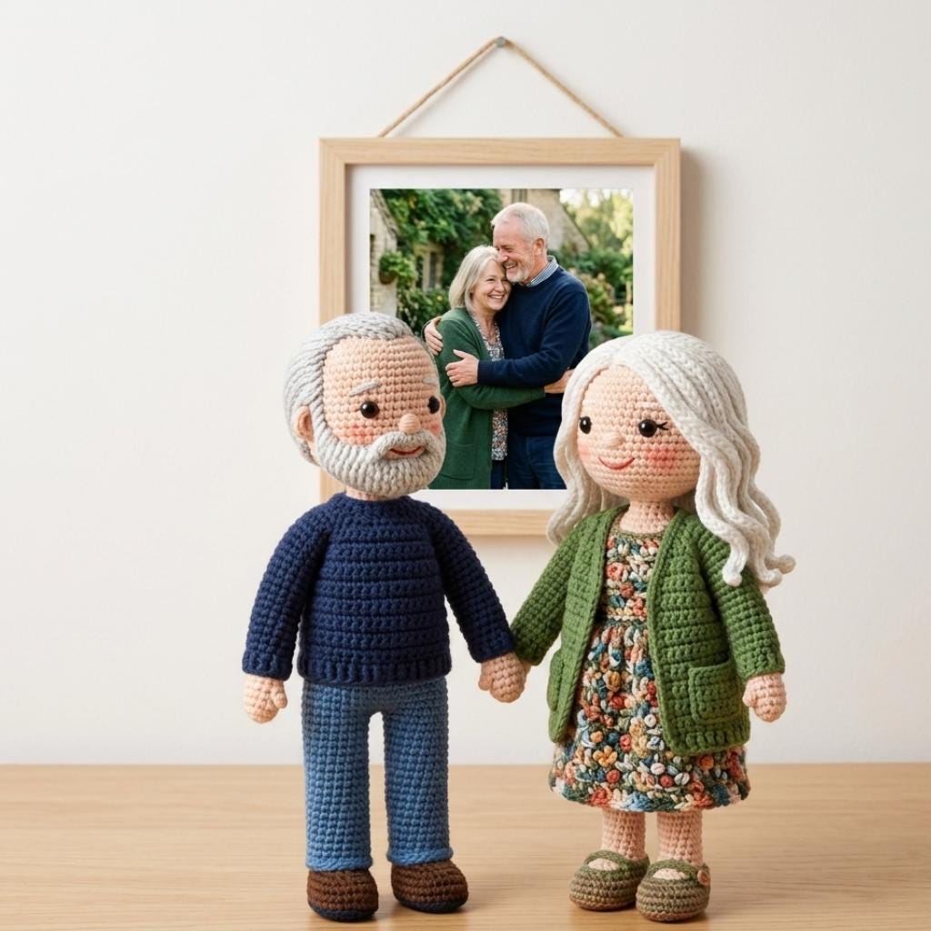 Custom Crochet Doll From Photo, Personalized Memorial Keepsake, Handmade Remembrance Gift