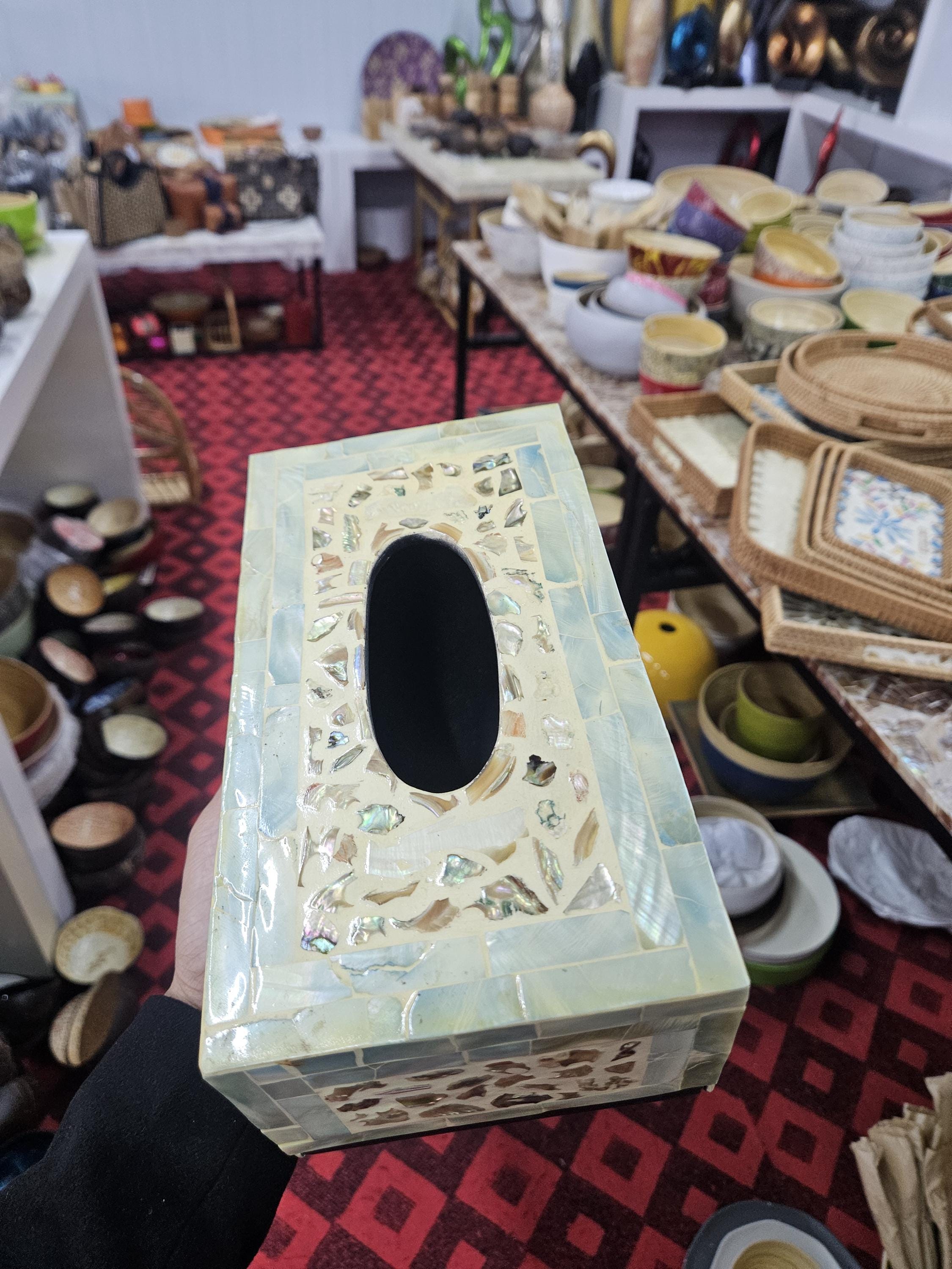 Mother of Pearl Inlay Tissue Box Cover