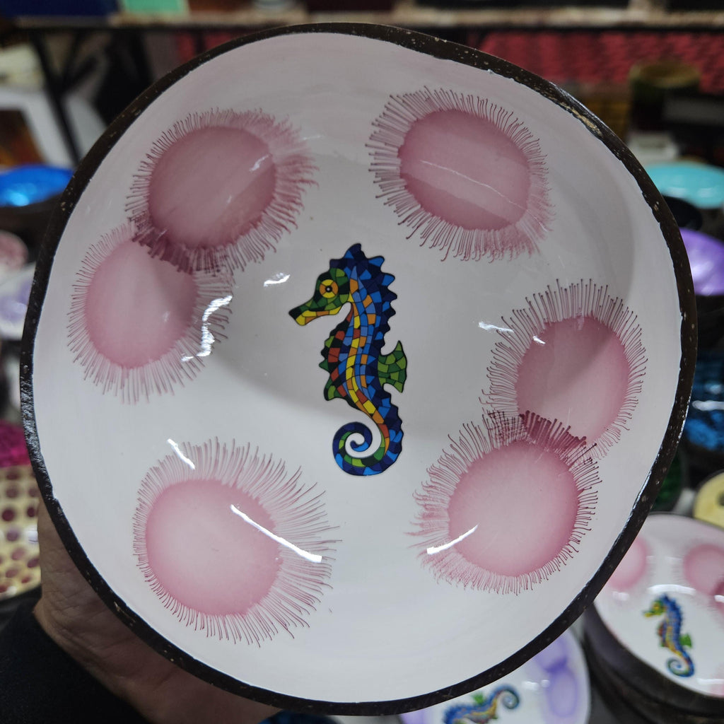 Custom Coconut Bowl – Handmade Mother of Pearl Inlay, Snack Bowl