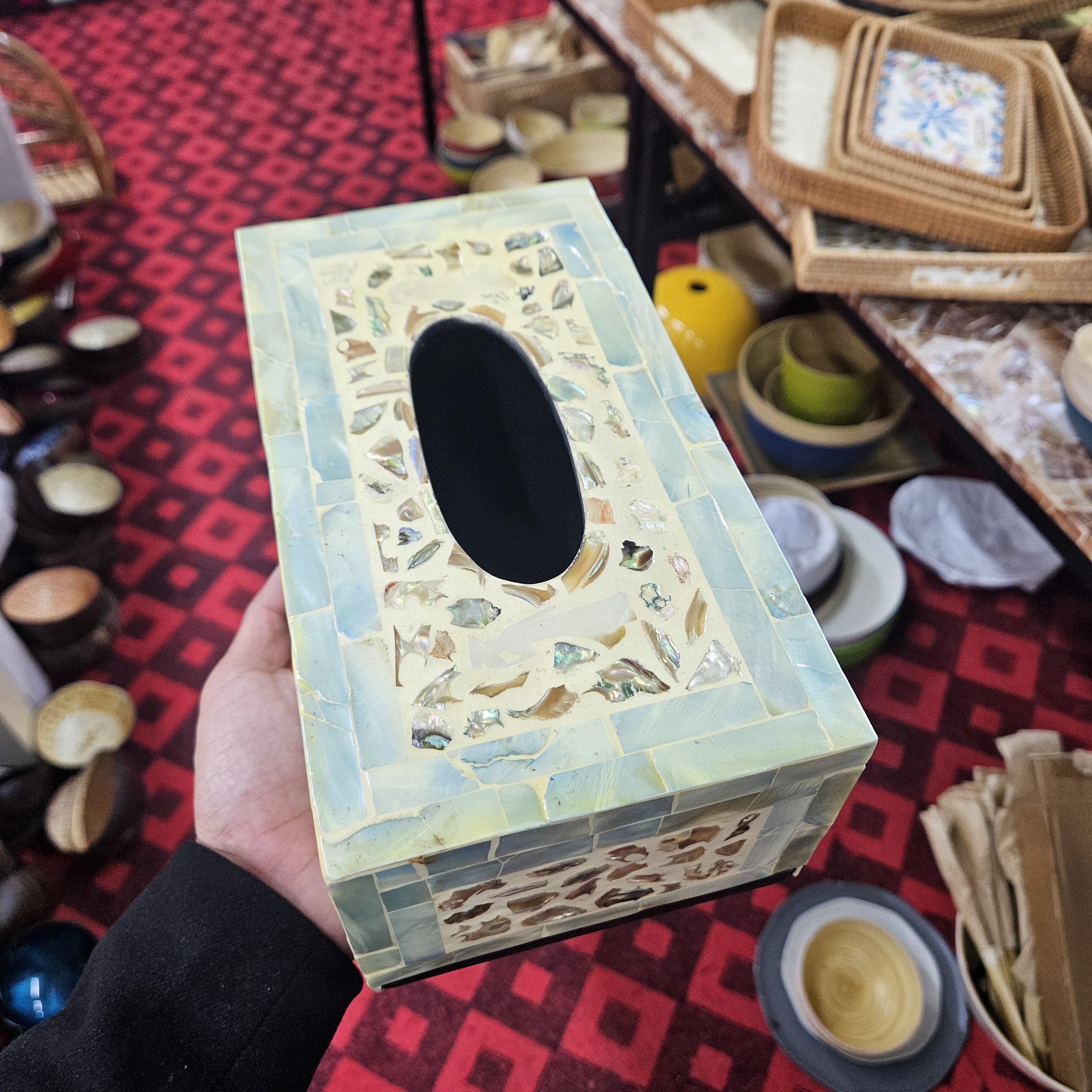 Mother of Pearl Inlay Tissue Box Cover